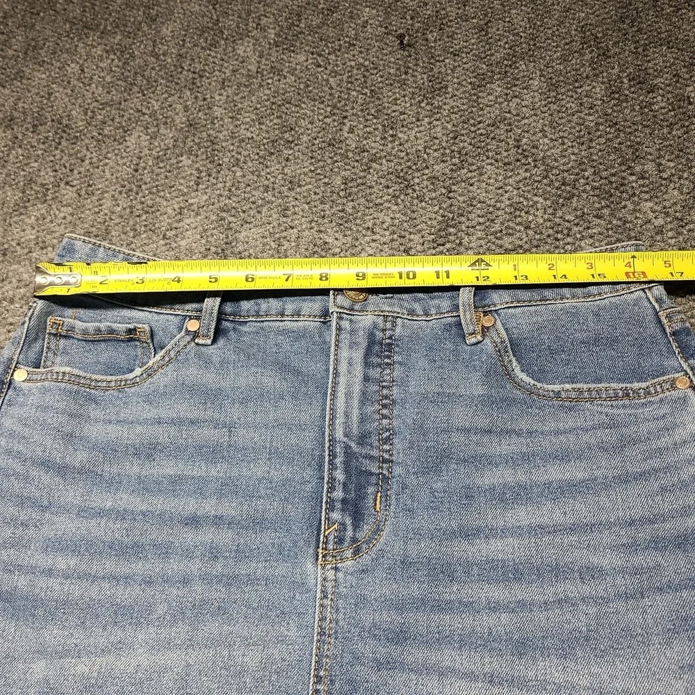 Edited by Remi Bader Women's Side Slit Mid-Shin Length Denim Jean Skirt Sz 10